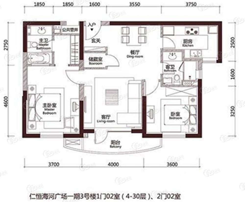 仁恒海河广场-户型图